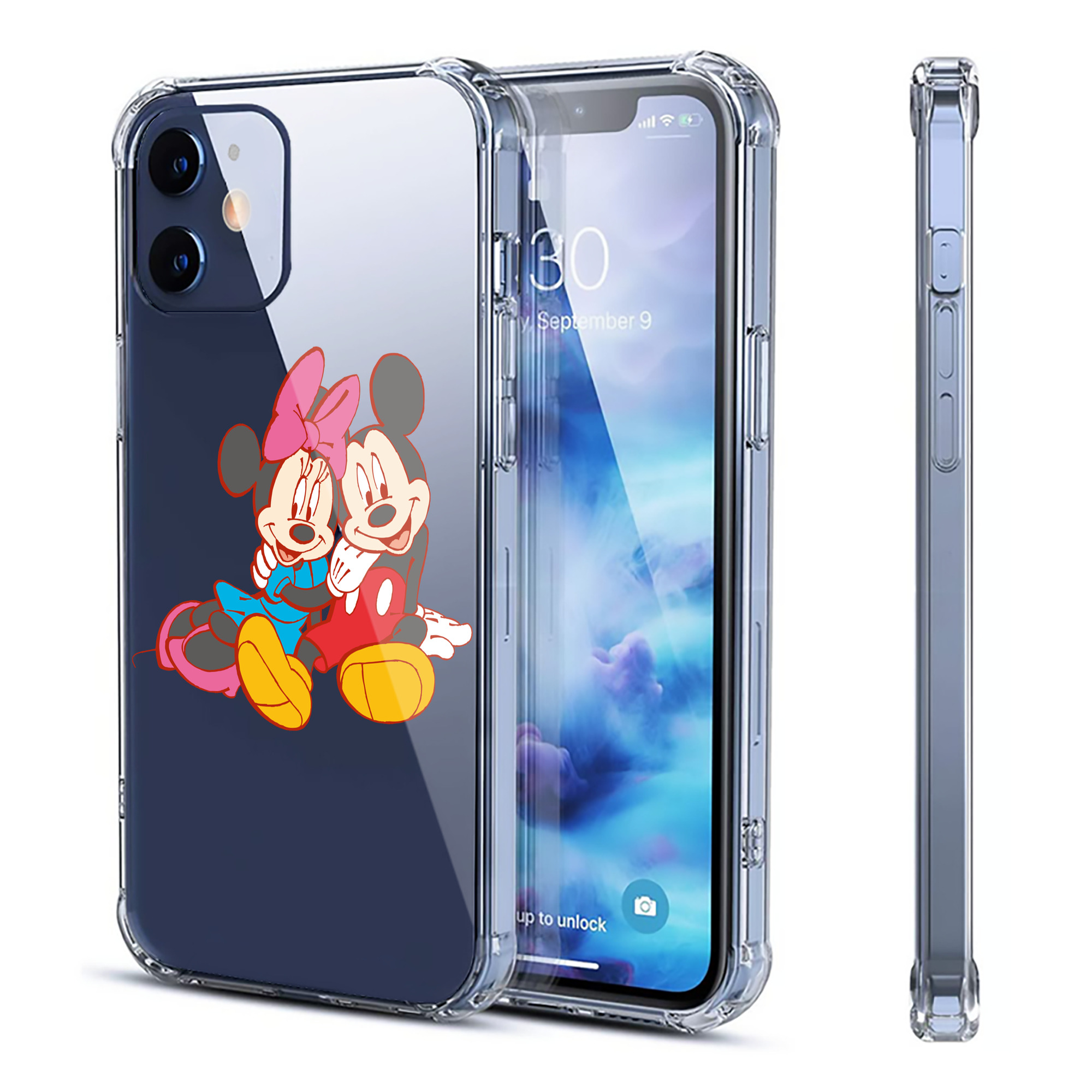 （画像用） ミッキーマウス Mickey Mouse 【iPhone 12シリーズ対応】透明スマホケース（クリアソフトケース）